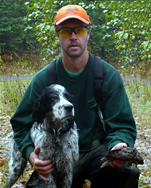 Our amazing bird dog, Brier (llewellin setter) & Scott hunting in the northwoods